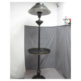 Black Floor Lamp with Built-In Table