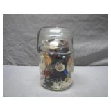 Ball Jar Filled With Assorted Buttons