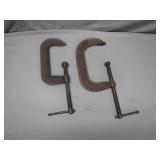 Two Cast Iron C-Clamps