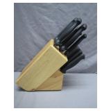 J.A. Henckels Knife Set With Wood Block