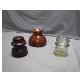 Three Ceramic and Glass Insulators
