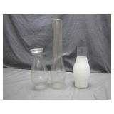 Three Glass Lamp Chimneys