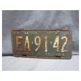 1956 District of Columbia License Plate