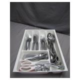 Flatware Set With Tray and Bonus Utensils