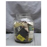 Glass Jar of Vintage Advertising Matchbooks