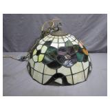 Floral Stained Glass Pendant Light Fixture