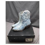 Brand New Star-Embroidered Denim Western Boots