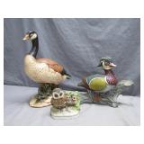 3 Duck & Baby Owl Figurines