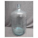 Large Clear Glass Water Jug With Embossed Details