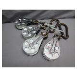 Four Durable Pulley Blocks