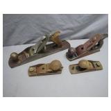 Four Stanley Woodworking Hand Planes
