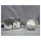 Ted Williams Signed Baseball and Ruth Postcard