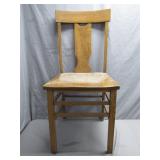 Solid Wood Chair With Carved Backrest