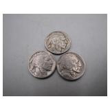 1936 D & S Trio of Buffalo Nickels