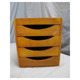 Vintage Wood 4-Drawer Organizer Unit