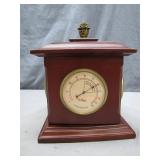 Mahogany Weather Station Cube with Brass Dials