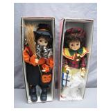 August and October Calendar Clown Dolls