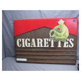 Retro Cowboy-Themed Cigarette Sign