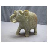 Carved Stone Elephant Figurine With Natural Tones
