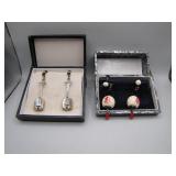 Dangle Earrings: Silver and Costume