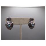 Sterling Silver Earrings with Blue Gemstones