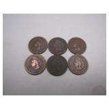 Six Pre-1800ï¿½s Indian Head Pennies