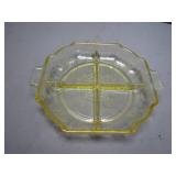 Yellow Glass Divided Serving Dish