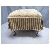 Decorative Storage Ottoman on Metal Base