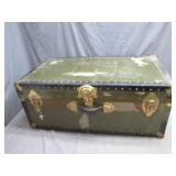 Vintage Army Green Travel Trunk