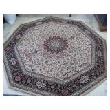 Octagonal Area Rug with Classic Design