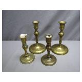 Four Vintage Brass Candlesticks