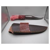 Custom Made Hunting Knife With Leather Sheath