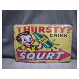 Squirt Tin Sign With Retro Advertising Charm