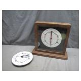 Vintage 24-Hour Dial Wooden Clock Display