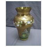 Gold and Green Decorative Floral Vase