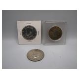 (3) Kennedy Half Dollars: 1968-D & Bicentennial
