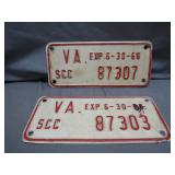 Two 1966 Virginia SCC Plates