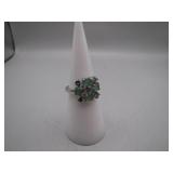 Sterling Silver Jeweled Ring, Size 6