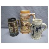 Three Decorative Beer Steins