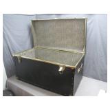 Black Steamer Trunk with Brass Hardware
