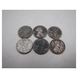 (6) 1943 Steel Pennies with D & S Mints