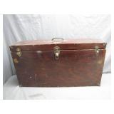 Antique Wooden Trunk With Compartments