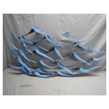 Dynamic Blue Metal Wall Sculpture