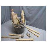 Bucket Full of Hammer Heads and Handles