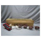 Cast Iron Horse-Drawn Wagon Set with Box