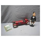 Eclectic Lot: Tin Car, Kilted Figure, Mini Set