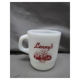 Lennyï¿½s Diner Milk Glass Mug