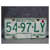 Beautiful British Columbia License Plate