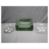 3 Glass Ashtrays