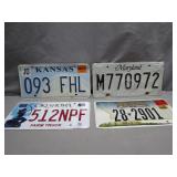 Four U.S. License Plates